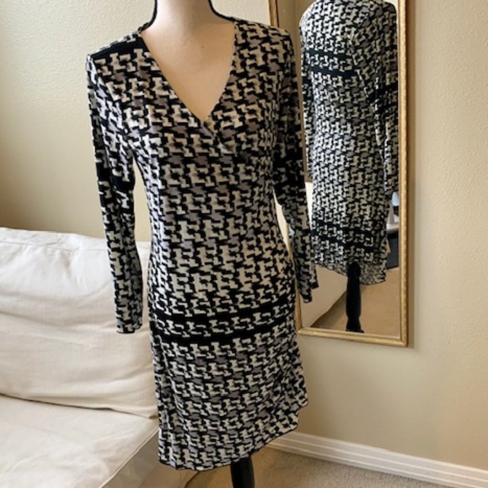 My Tribe Surplice Neck Print Dress